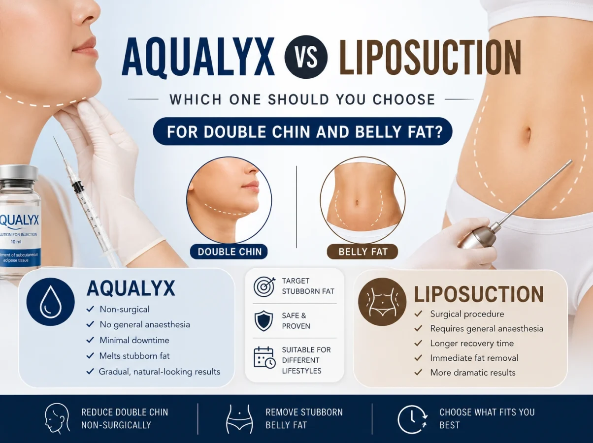Aqualyx vs Liposuction Which One Should You Choose for Double Chin and Belly Fat?
