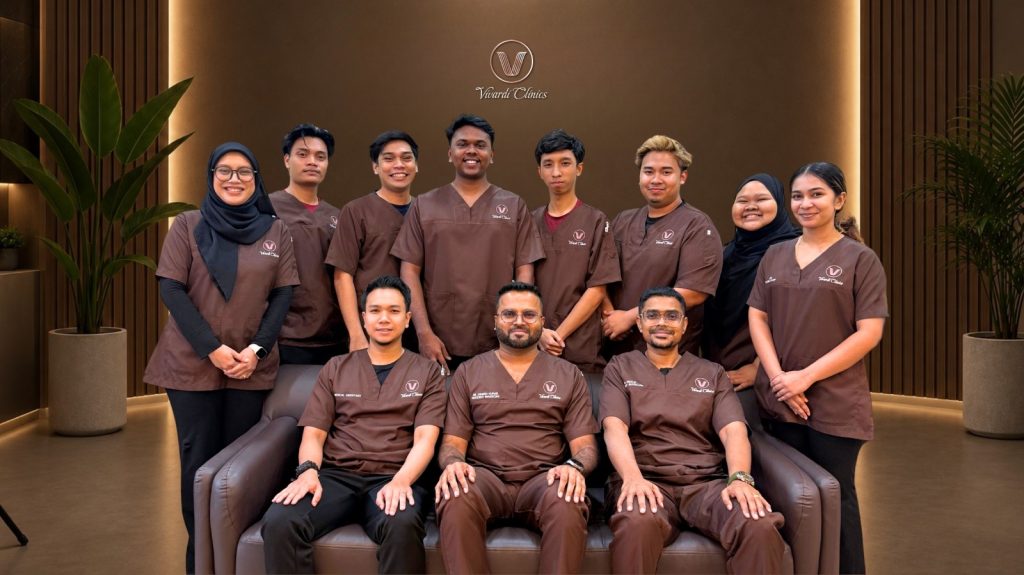 The Vivardi Clinics care team in brown scrubs at the Rawang clinic