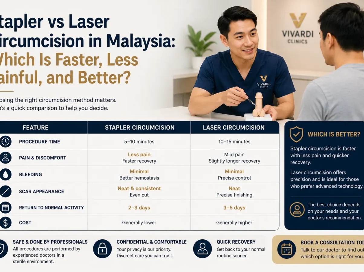 Stapler vs Laser Circumcision in Malaysia Which Is Faster, Less Painful, and Better
