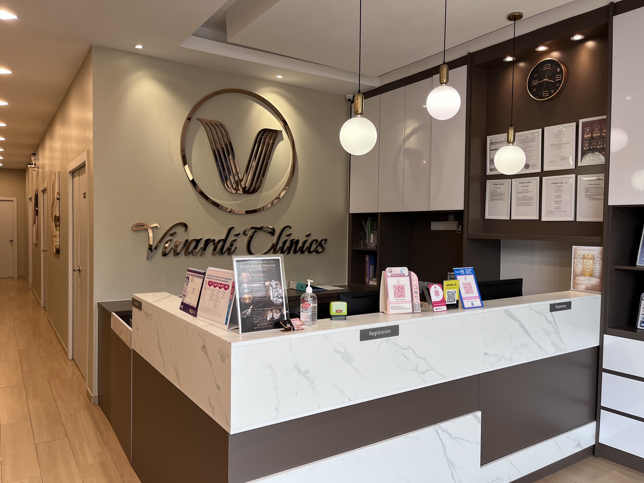 Vivardi Clinic reception in Rawang, Selangor
