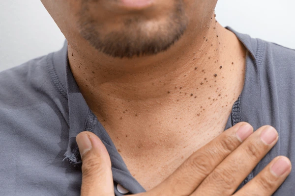 Closed skin tags acrochordon on neck 600nw