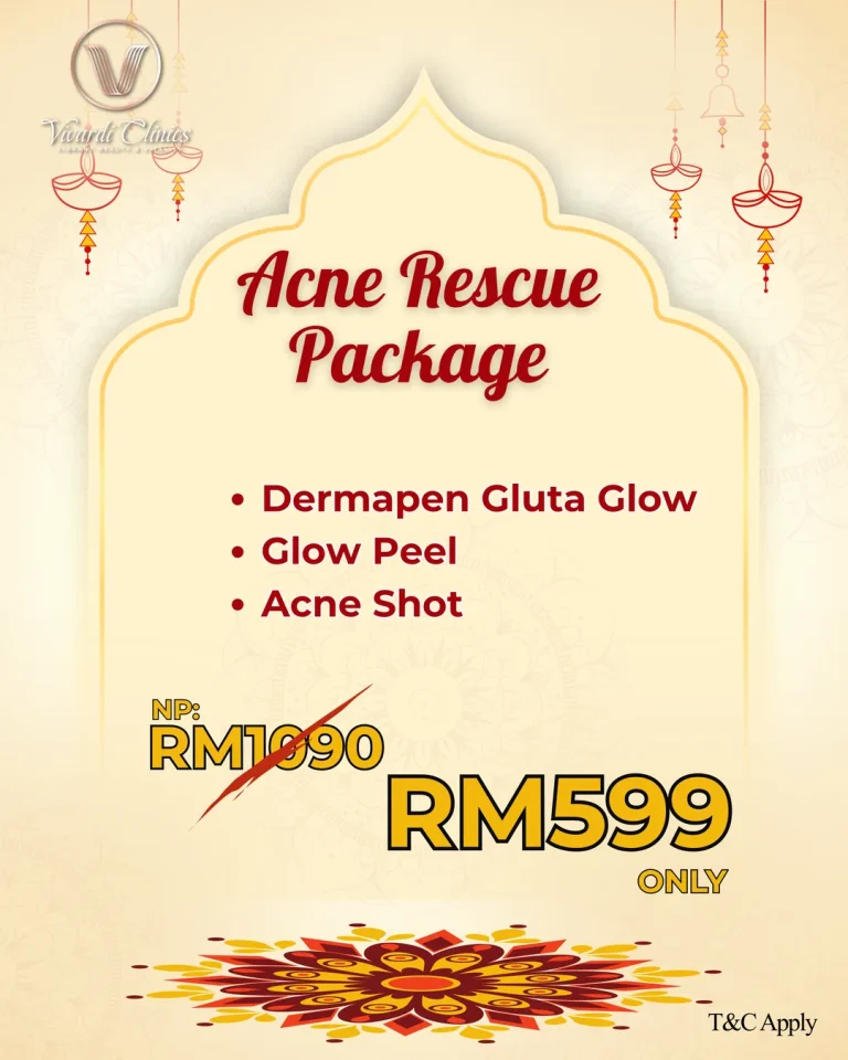 Deepavali Acne Rescue Package at Vivardi Clinics Rawang: Dermapen Gluta Glow, Glow Peel and Acne Shot