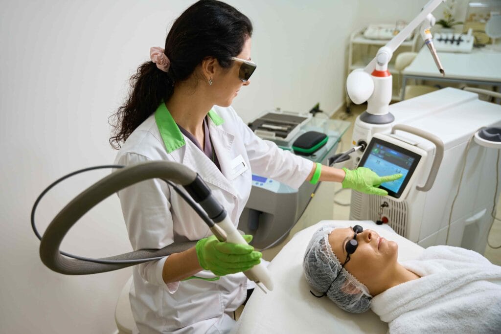 dermatologist sets up modern equipment for work 2025 03 08 01 50 50 utc min