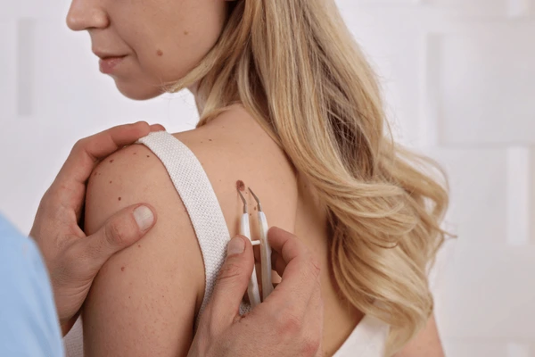 Doctor Dermatologist Examines Birthmark Patient Checking 600Nw 1279189147