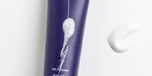 Close up facial skin pores sebum