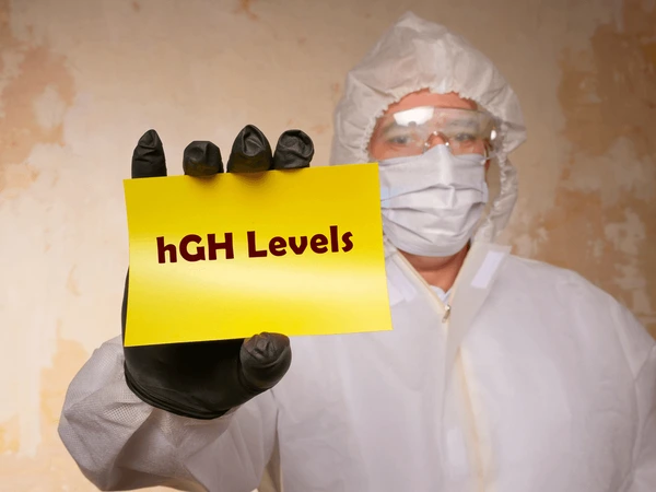 Healthcare concept showing human growth hormone (HGH) levels