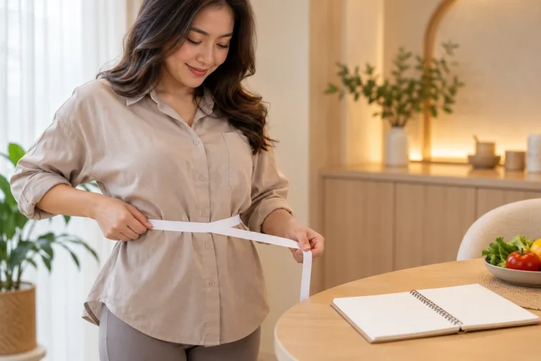 Measuring waist food diary