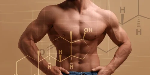Muscular man structural formula testosterone on 600nw