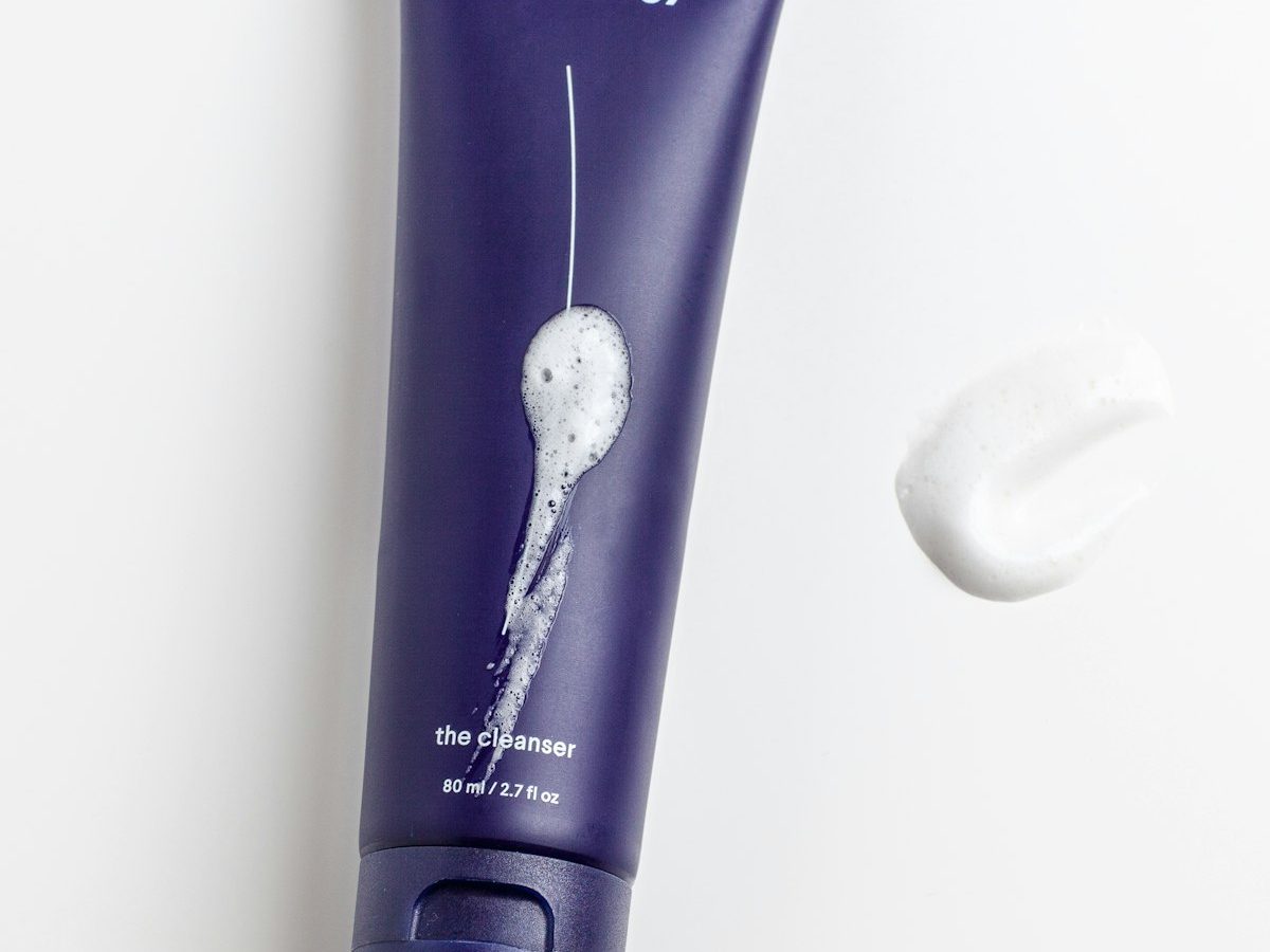 Close up facial skin pores sebum