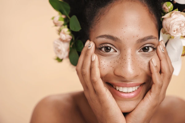 Portrait young halfnaked freckled african american 600nw