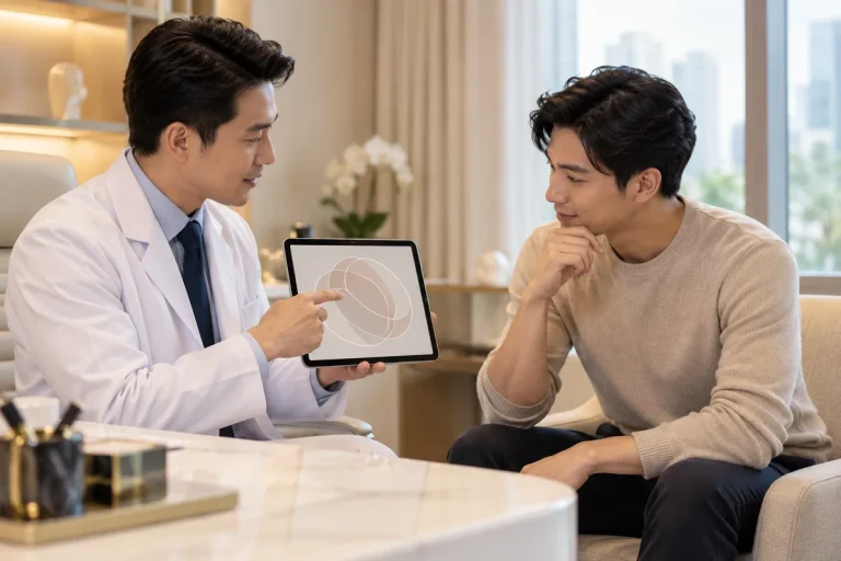 Private consultation with a doctor reviewing a treatment plan
